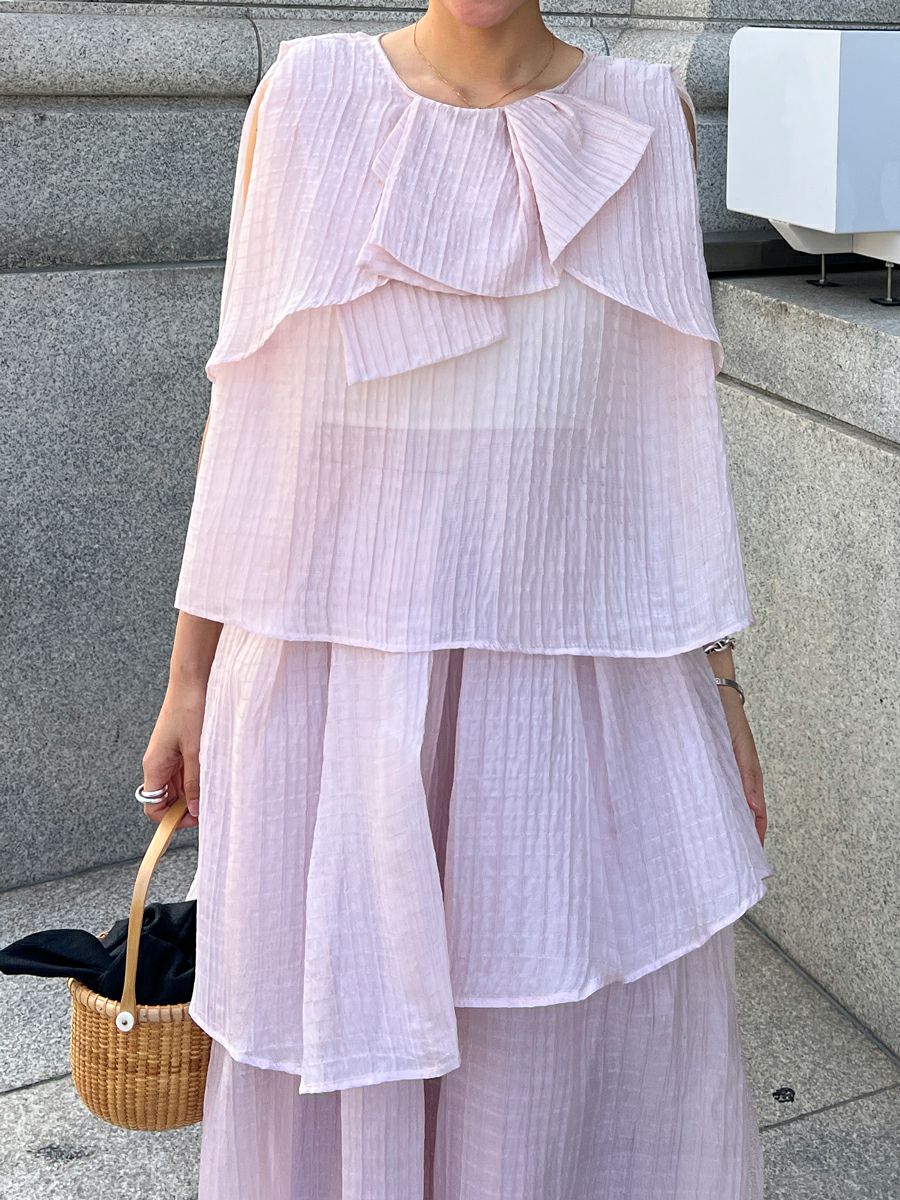 40% off】SHEER JAQUARD TOPS | bow.a