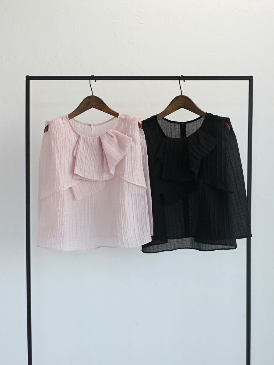 40% off】SHEER JAQUARD TOPS | bow.a