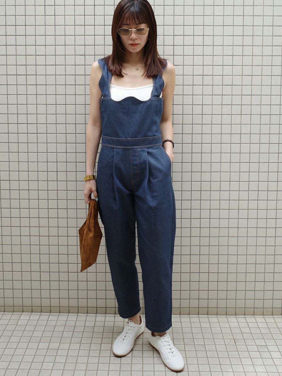 bow.a ボウエー　デニム サロペット　インディゴM 20% off】DENIM SALOPETTE | bow.a