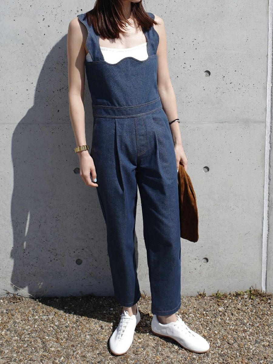 新品　bow.a　デニムサロペット　ブルー　Mサイズ　ボウエー　パンツ 20% off】DENIM SALOPETTE | bow.a