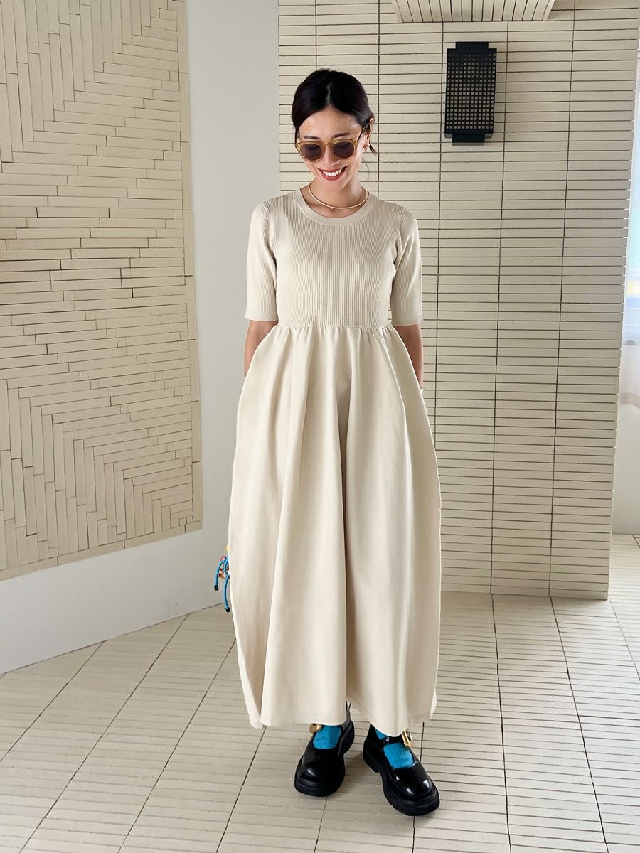 新品　bow.a　水際ワンピース　Mサイズ　ブラック　ボウエー 30% off】KNIT ONE-PIECE | bow.a
