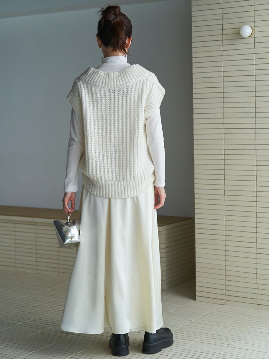 20% off】CASHMERE LOW GAUGE KNIT VEST | bow.a