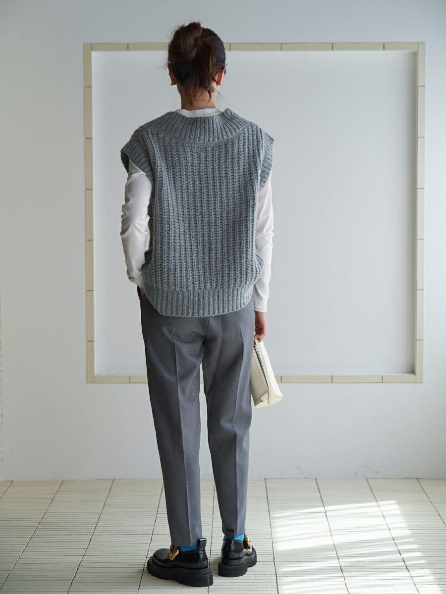20% off】CASHMERE LOW GAUGE KNIT VEST | bow.a