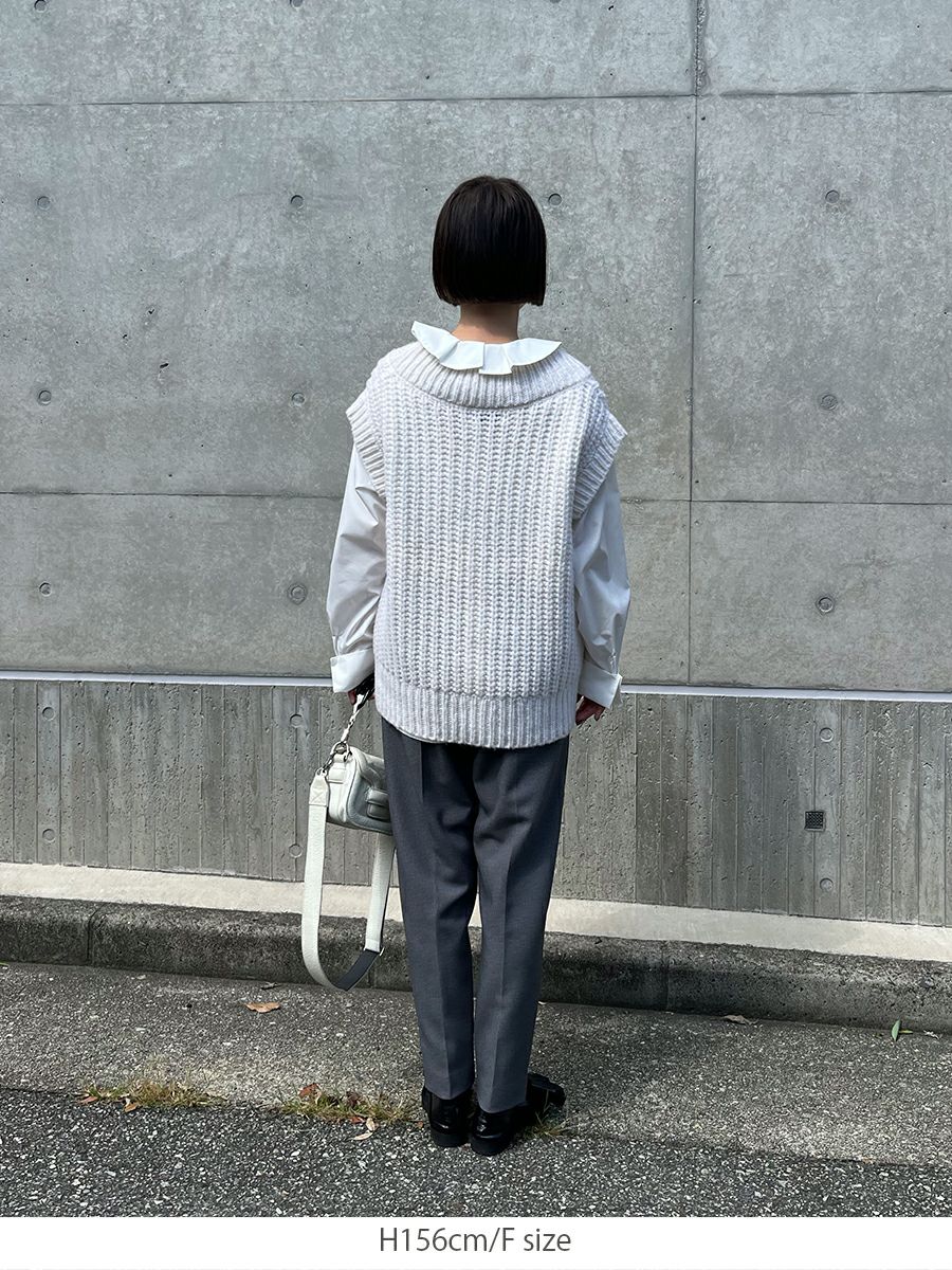 20% off】CASHMERE LOW GAUGE KNIT VEST | bow.a