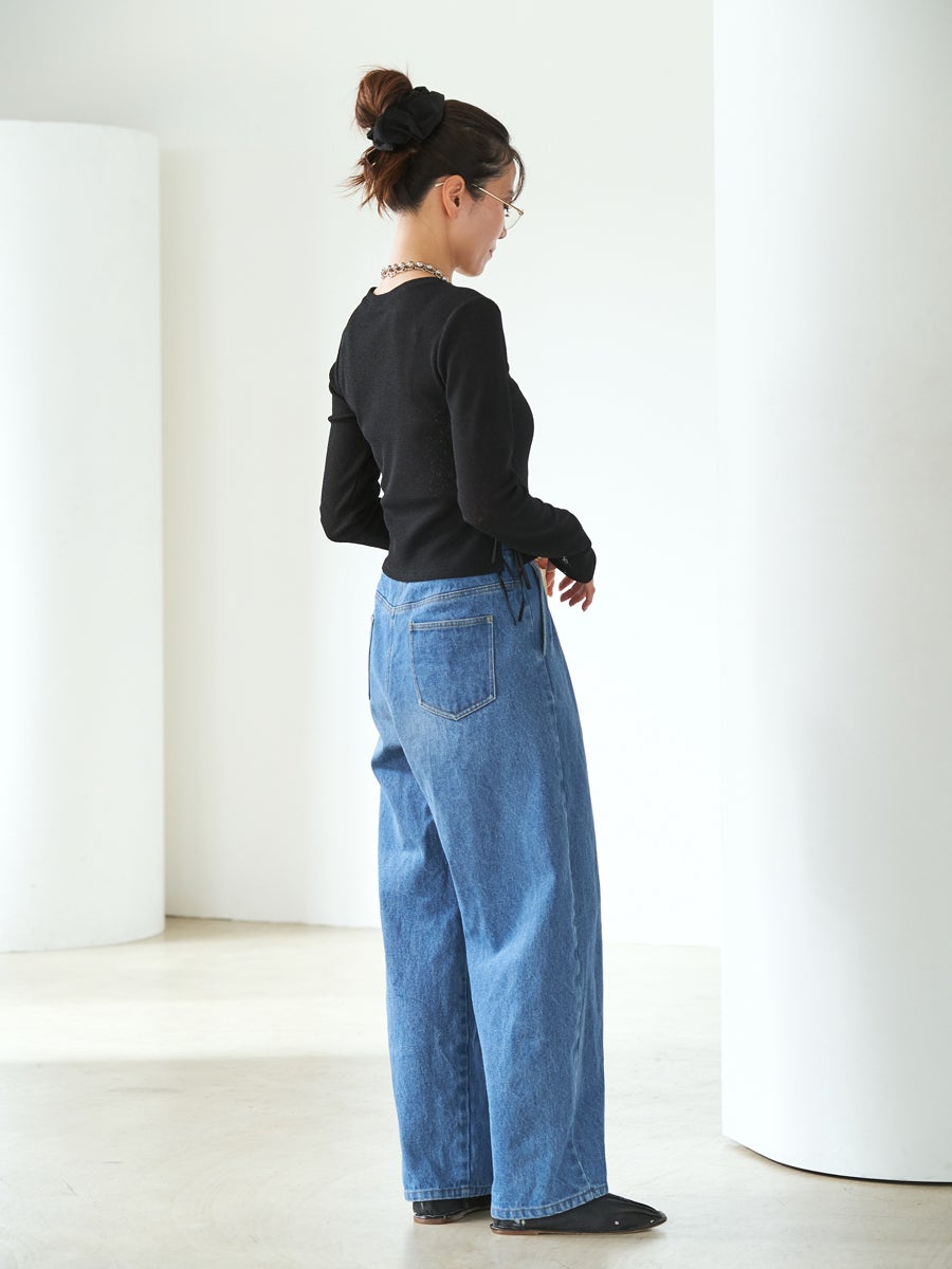 DENIM TUCK PANTS | bow.a