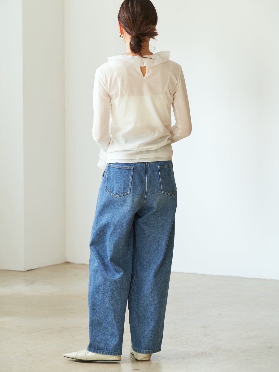 DENIM TUCK PANTS | bow.a