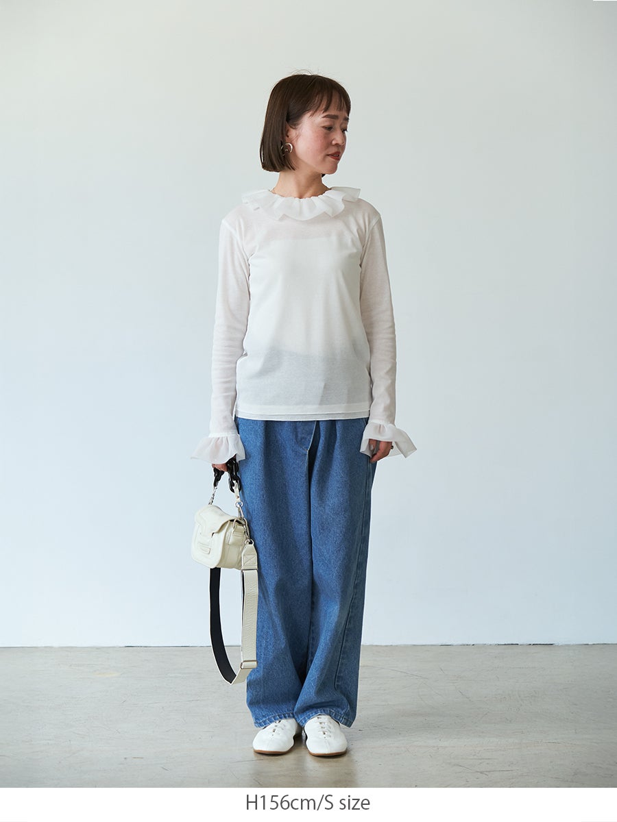 DENIM TUCK PANTS | bow.a