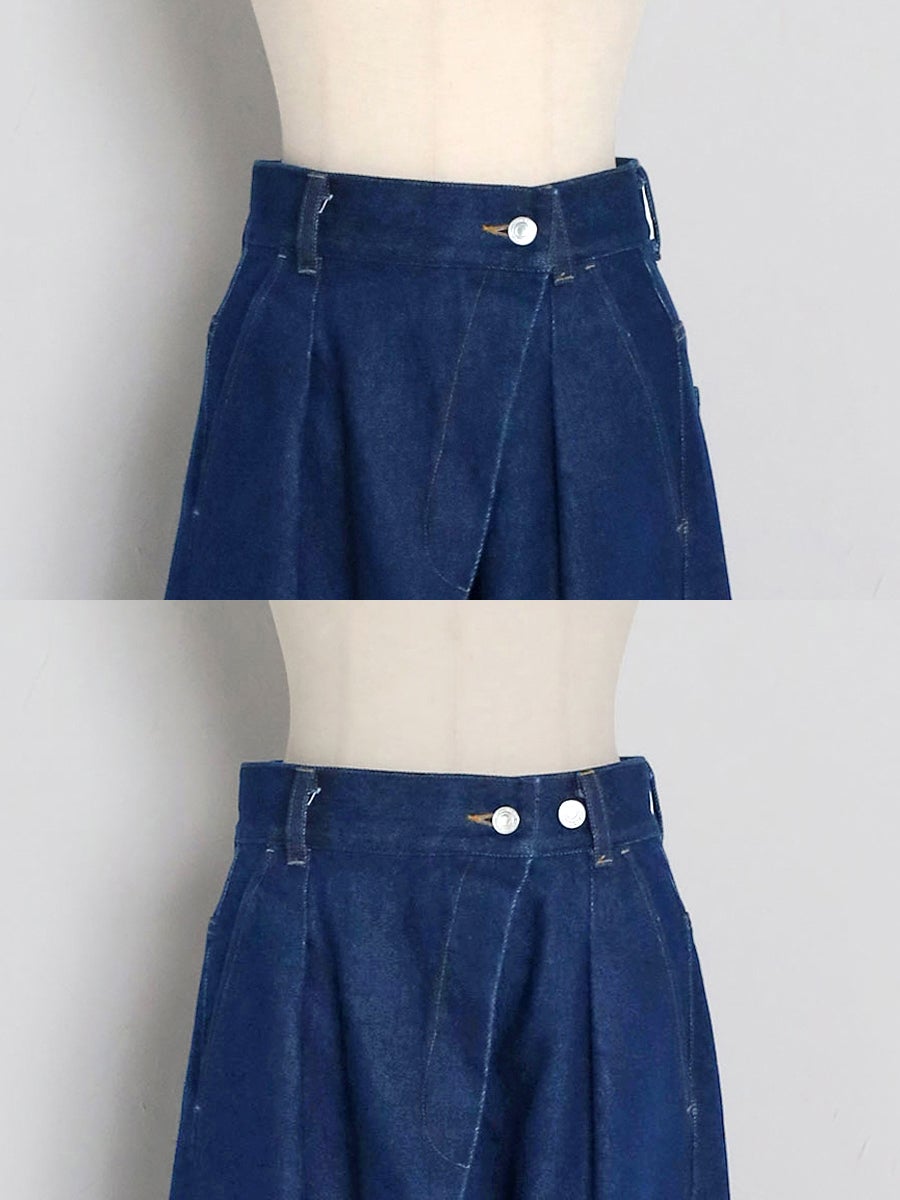 DENIM TUCK PANTS | bow.a