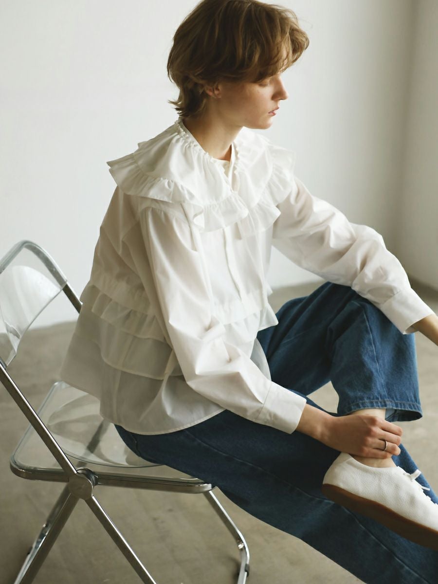 【最終価格】bow.a ボウエー　IRIS フリルカラーブラウス　アイリス 20% off】FRILL BLOUSE | bow.a