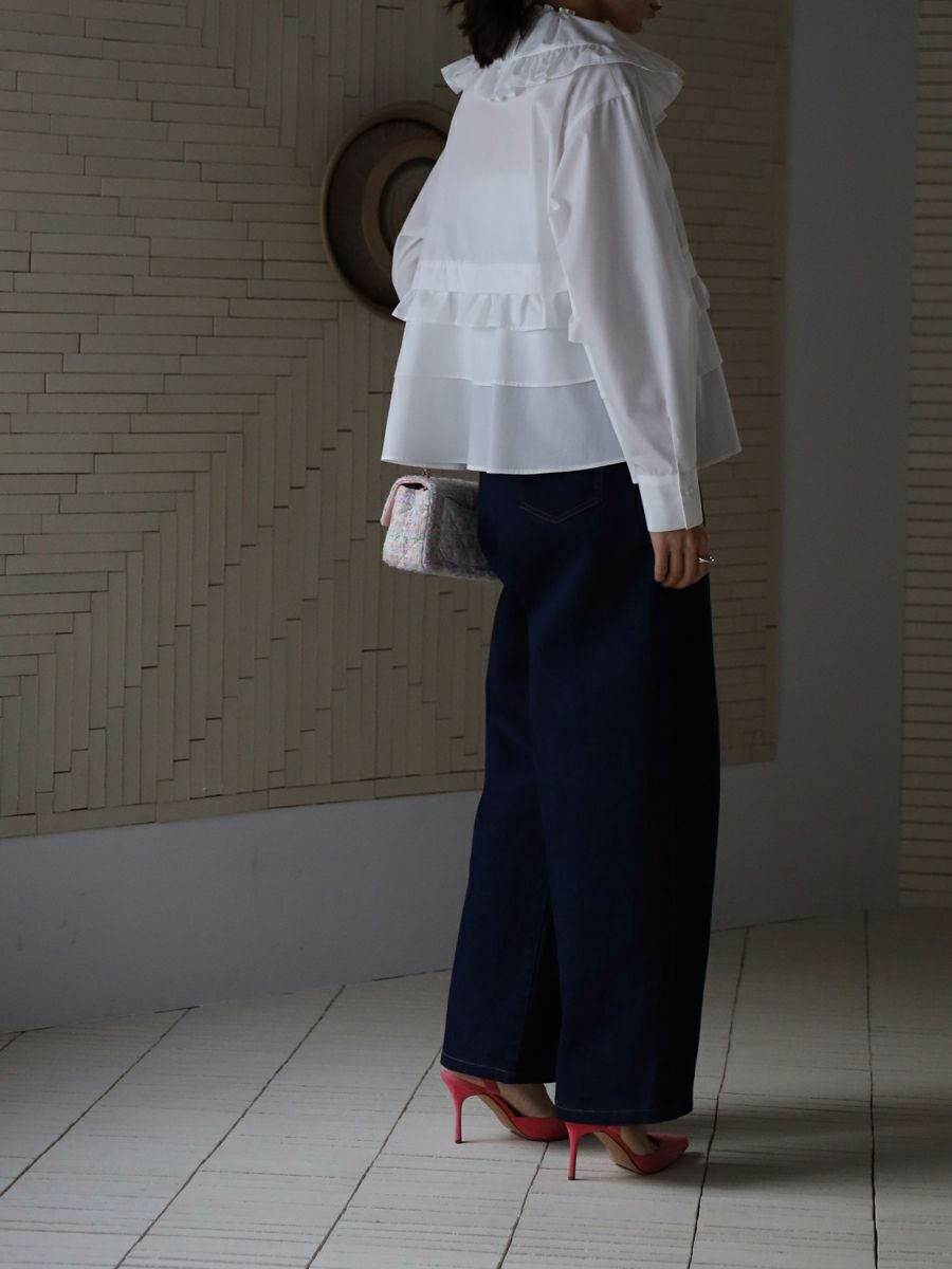 bow.a サンガードフリルブラウス 20% off】FRILL BLOUSE | bow.a