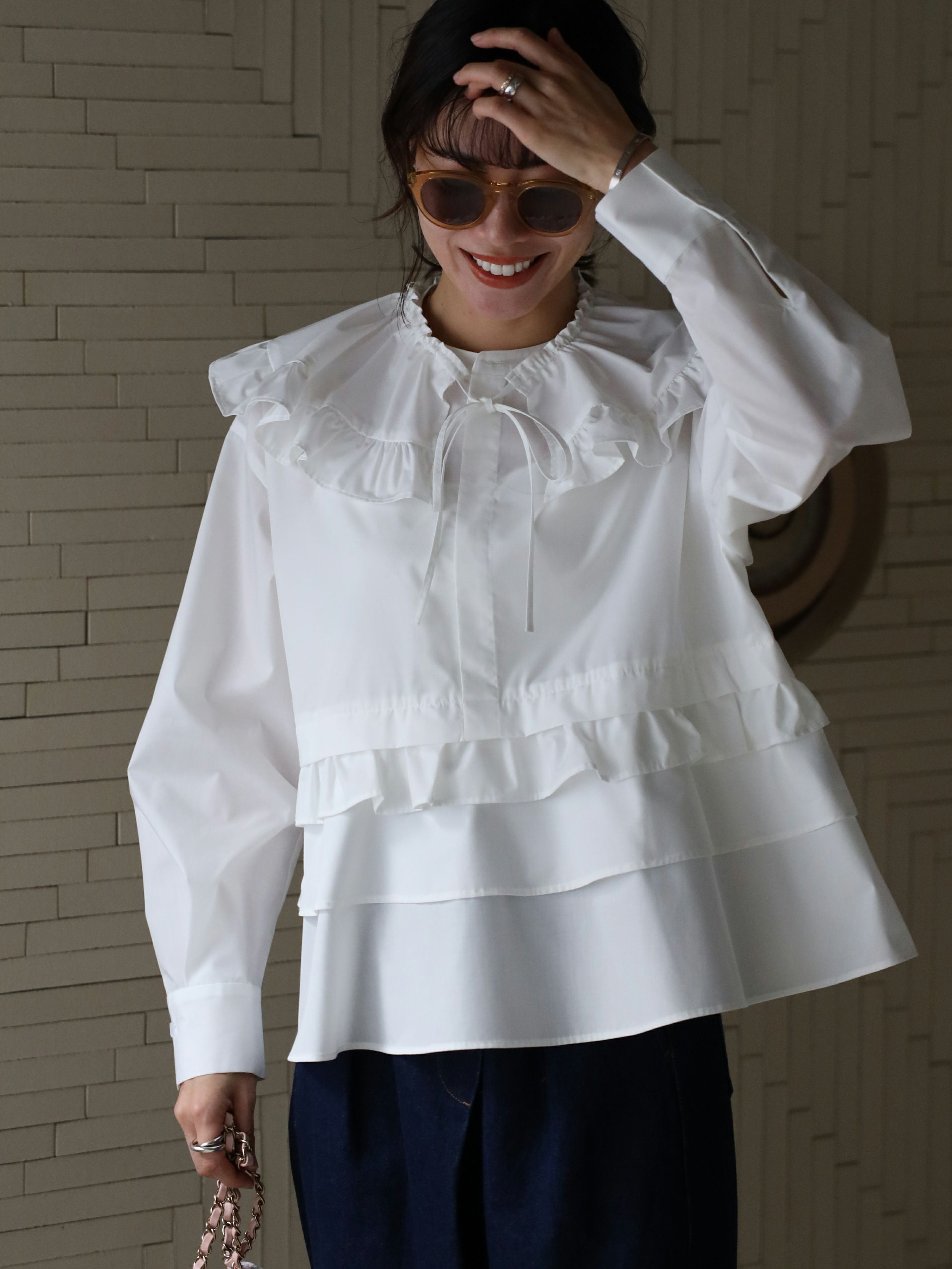 bow.a ボウエー パフスリーブ ブラウス 20% off】FRILL BLOUSE | bow.a