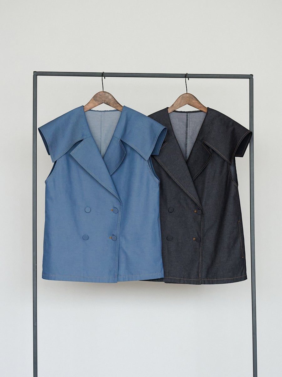 DENIM WIDE PANTS | bow.a