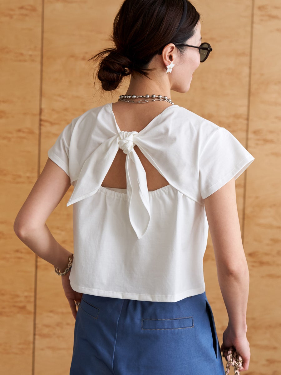 bow.a 水際　ナミナミ　ブラウス　ホワイト TOPS | bow.a