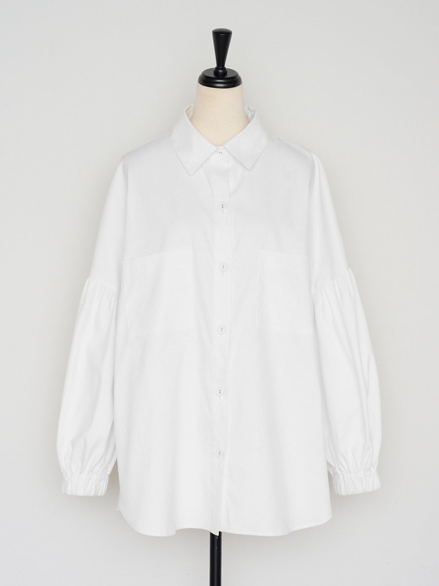 bow.a 水際　ナミナミ　ブラウス　ホワイト 水際 OVER SIZE BLOUSE | bow.a