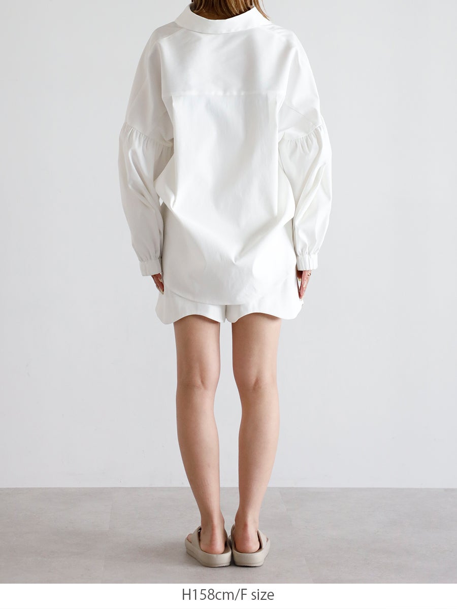 bow.a 水際　ナミナミ　ブラウス　ホワイト 水際 OVER SIZE BLOUSE | bow.a