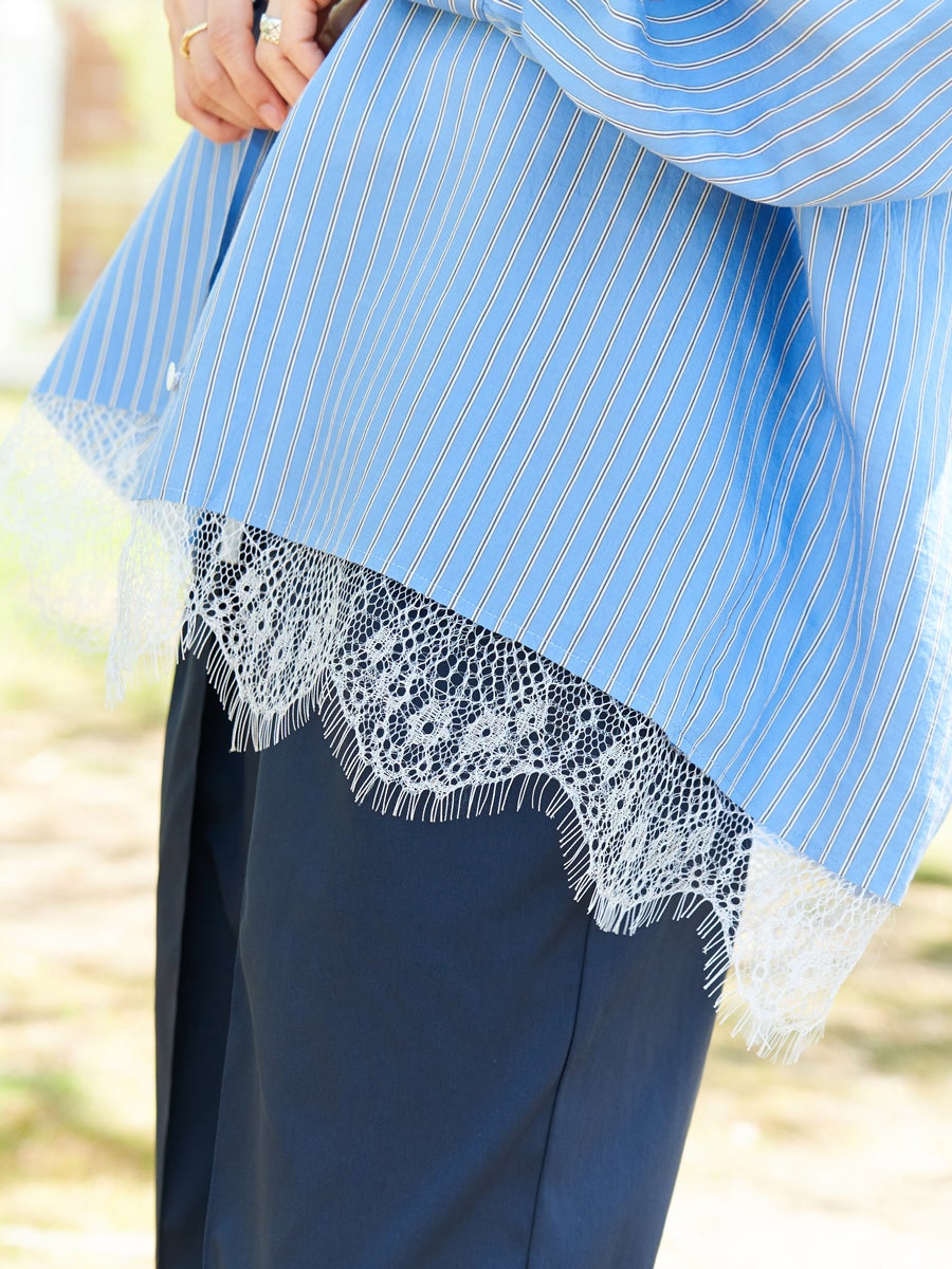 OVER SIZE LACE SHIRTS | bow.a