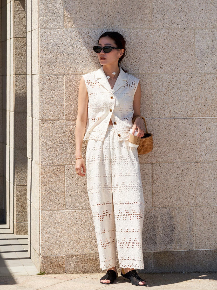 FLOWER LACE PANTS | bow.a